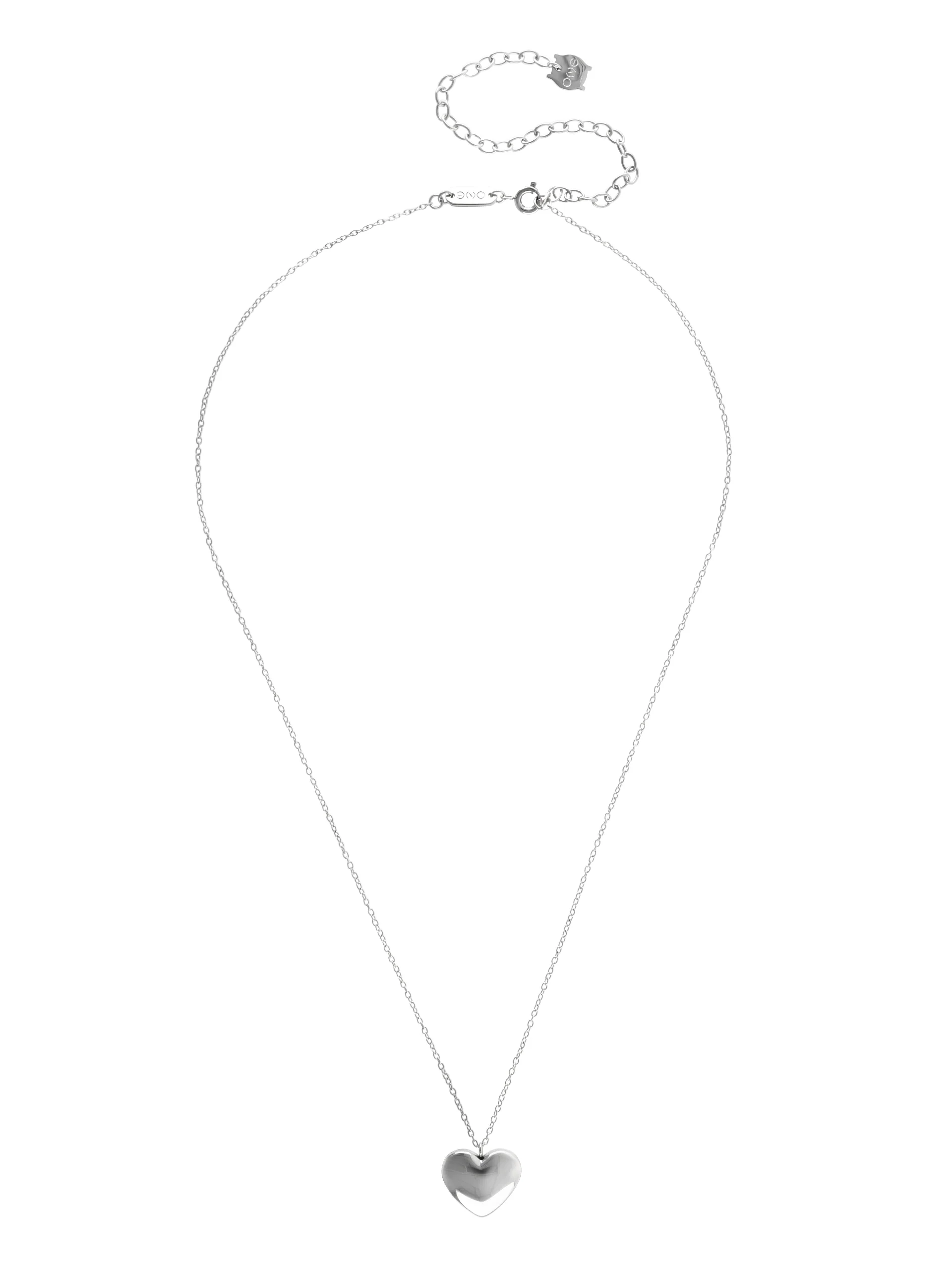 Colar One Neckmess Heart Big Silver