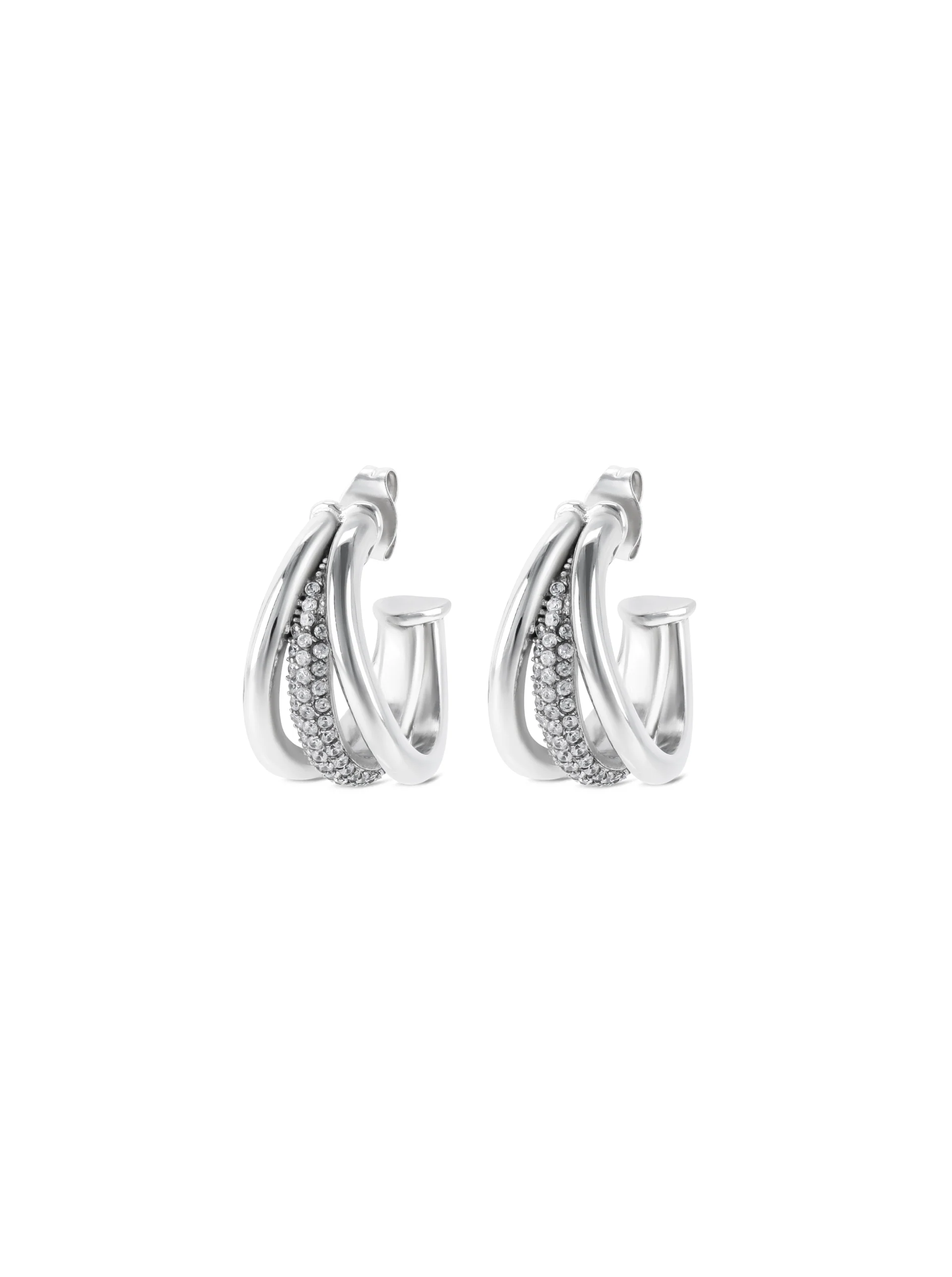 Brincos One Silver Frost Crystal