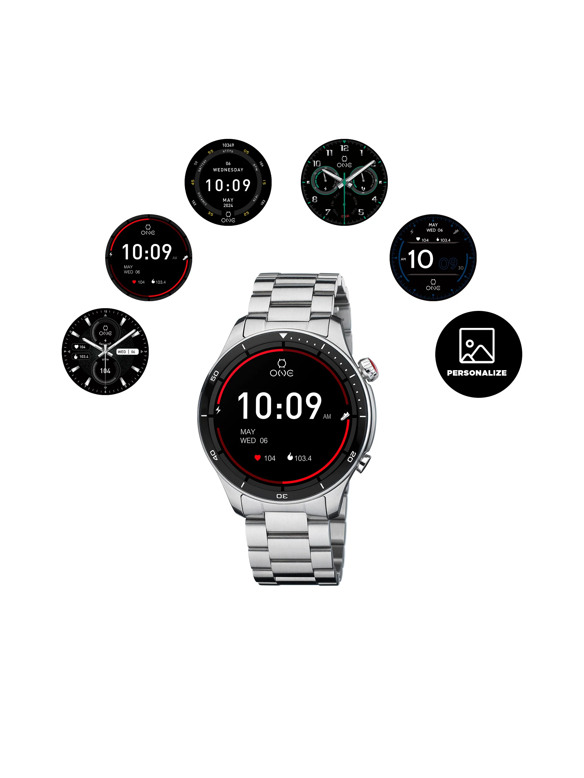 Smartwatch One Men Alphacall Silver Links - Image 3