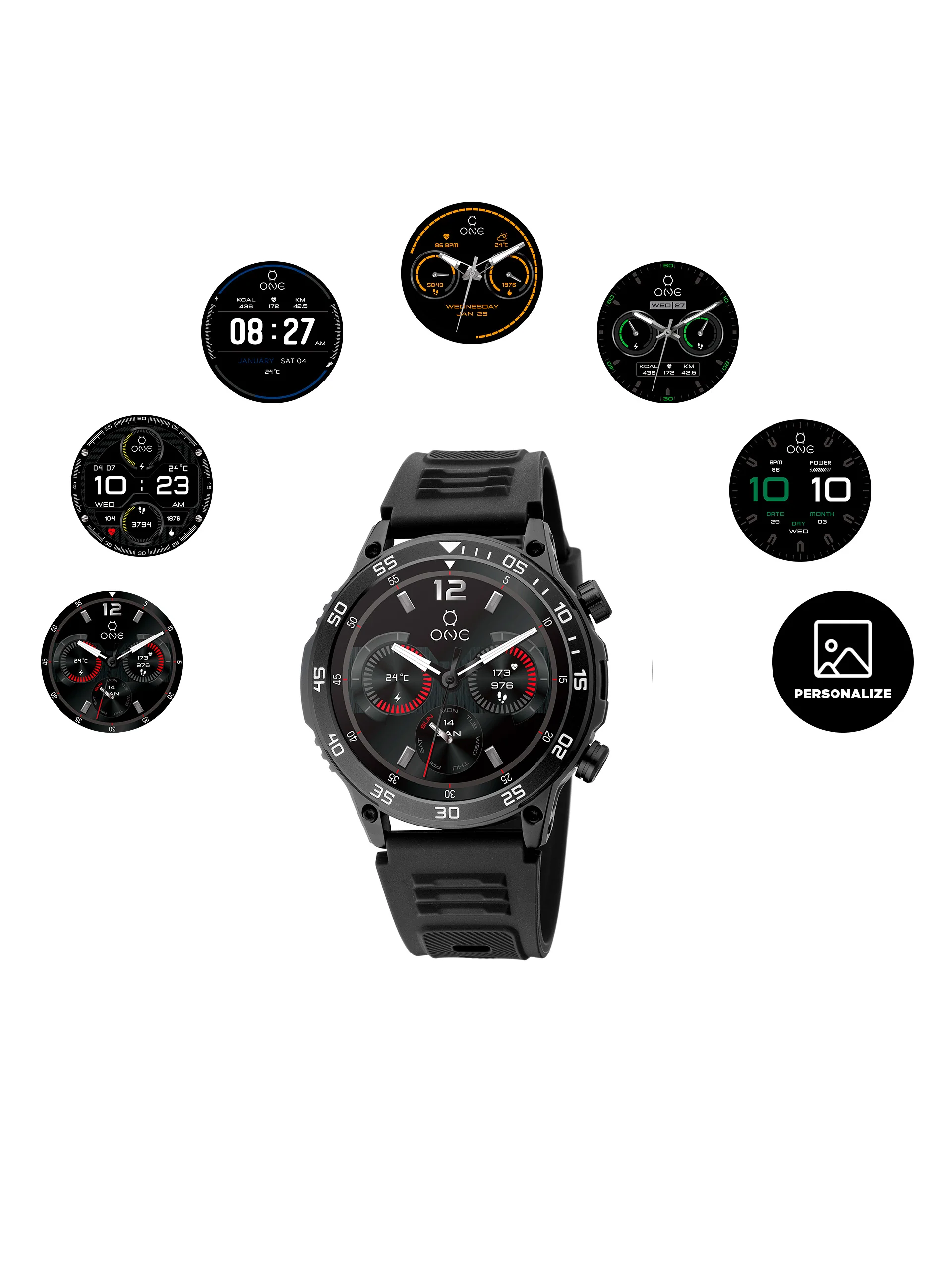 Smartwatch One Men SportyCall Black - Image 3